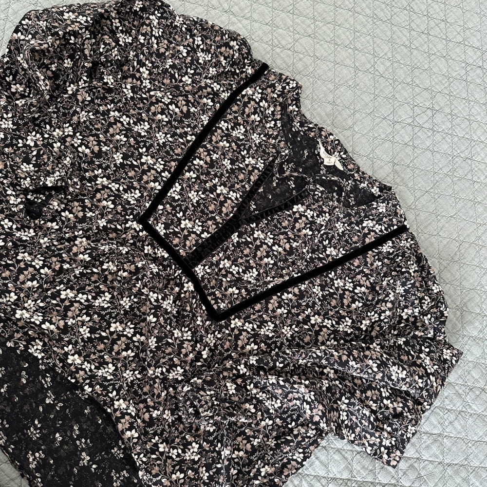 Lucky Brand Black Floral Top